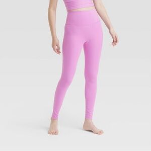 Women’s All in Motion Brushed Sculpt Pink High-Waisted Leggings NWT Size L